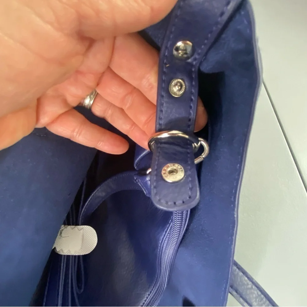 NWT Large Navy Blue Laser Cut Mandala Tote Bag with Removable Interior Crossbody